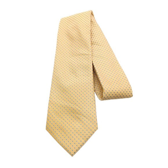 Michael Kors Men Michael Kors Silk Tie Men’s 59.5” Yellow Blue Square Dot 90s Preppy Classic New